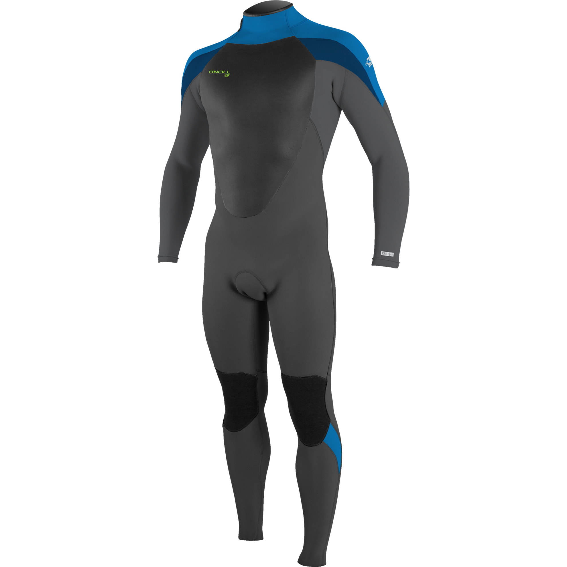 2026 O'Neill Youth Epic 4/3mm Back Zip Wetsuit 4216B - Black / Bali Blue